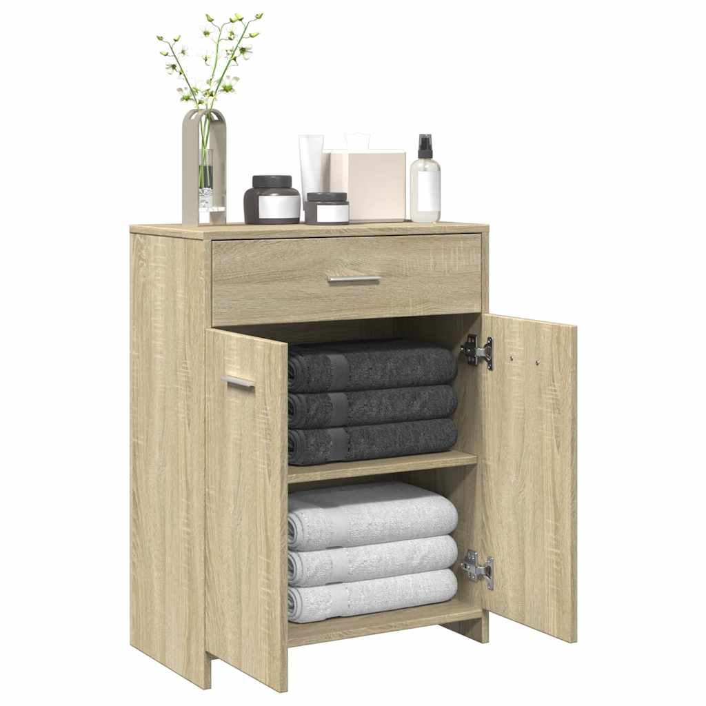Badezimmerschrank Weiß 60x33x80 cm Holzwerkstoff