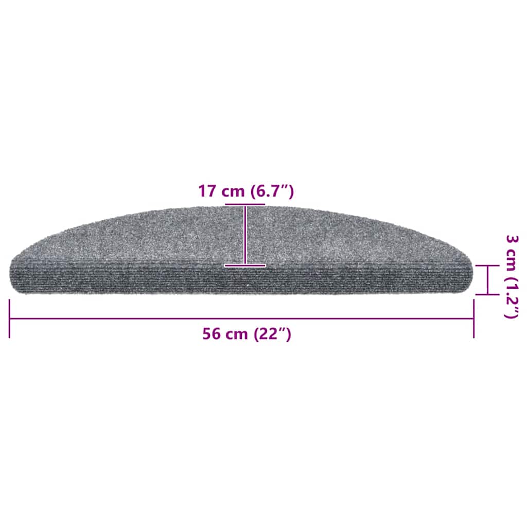 Stufenmatten Selbstklebend 15 Stk. 56x17x3 cm Hellbraun Halbrund