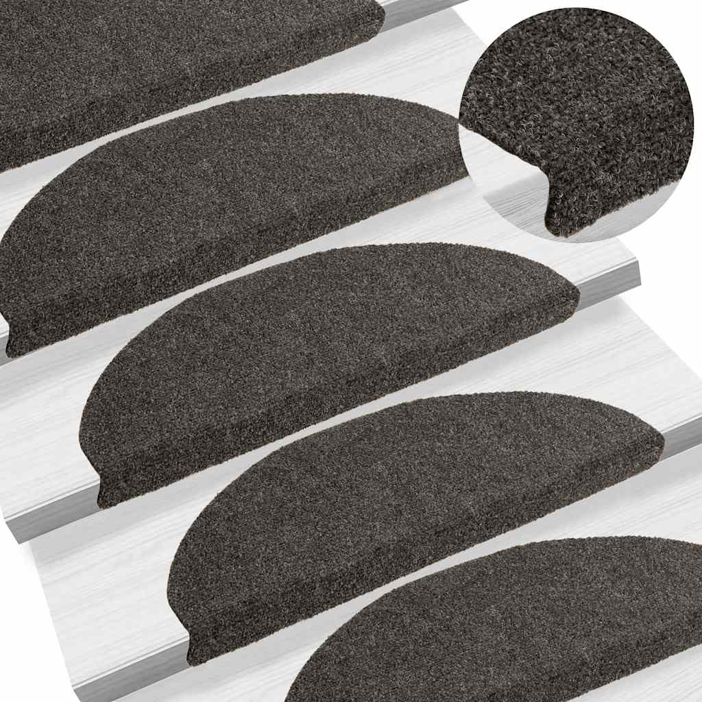 Stufenmatten Selbstklebend 15 Stk. 56x17x3 cm Hellbraun Halbrund