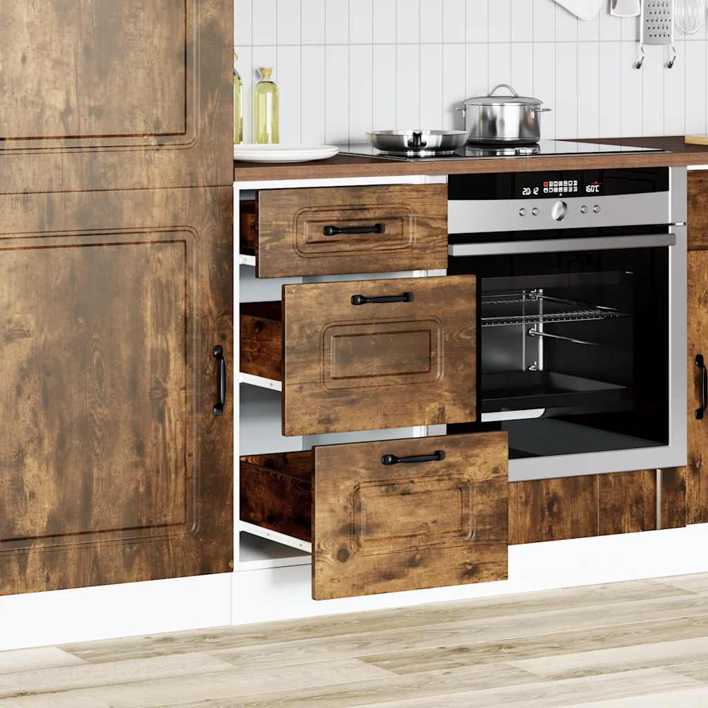 Herdumbauschränke 2 Stk. Kalmar Weiß Holzwerkstoff
