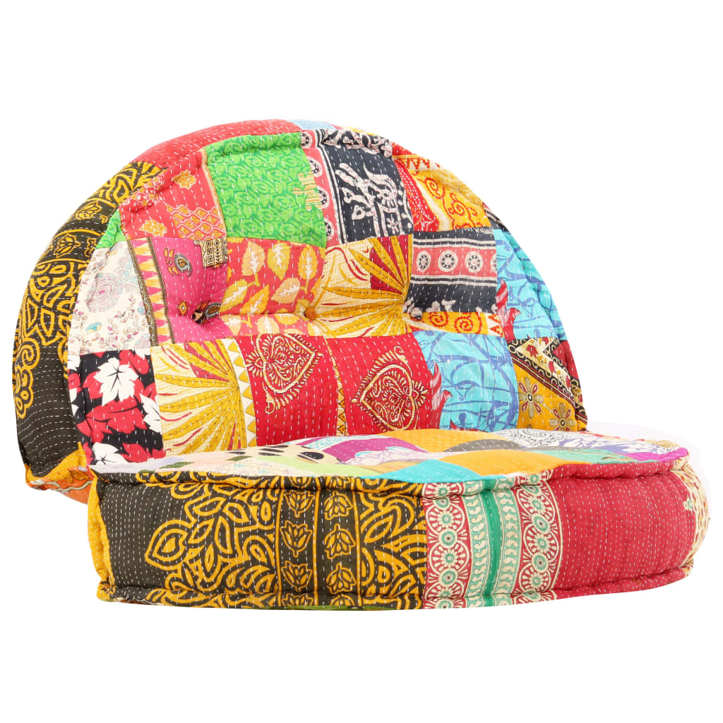 2-Sitzer Modularer Pouf Patchwork Stoff