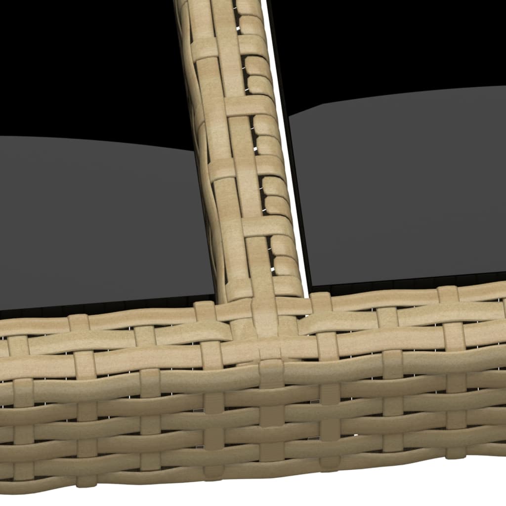 Gartentisch 250x100x75 cm Hartglas und Poly Rattan Schwarz