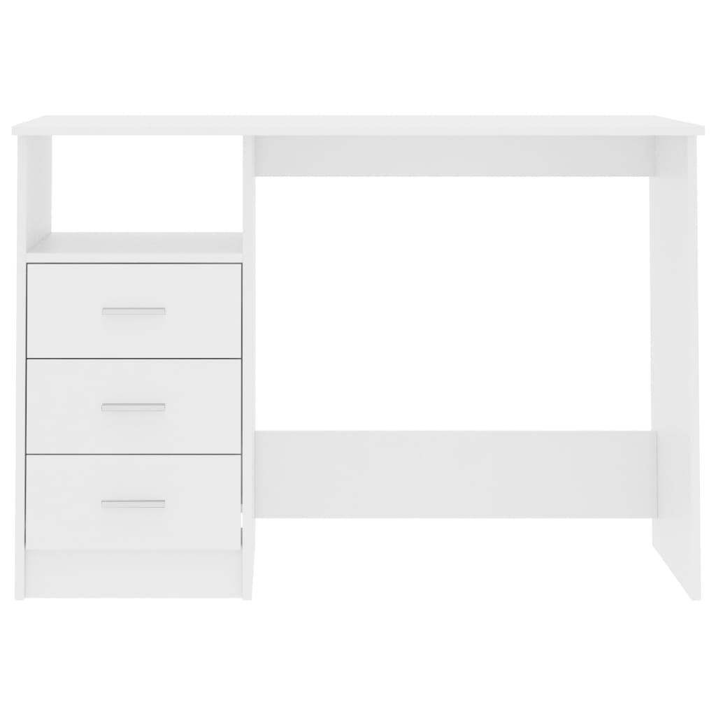 Schreibtisch mit Schubladen Weiß 110x50x76 cm Holzwerkstoff