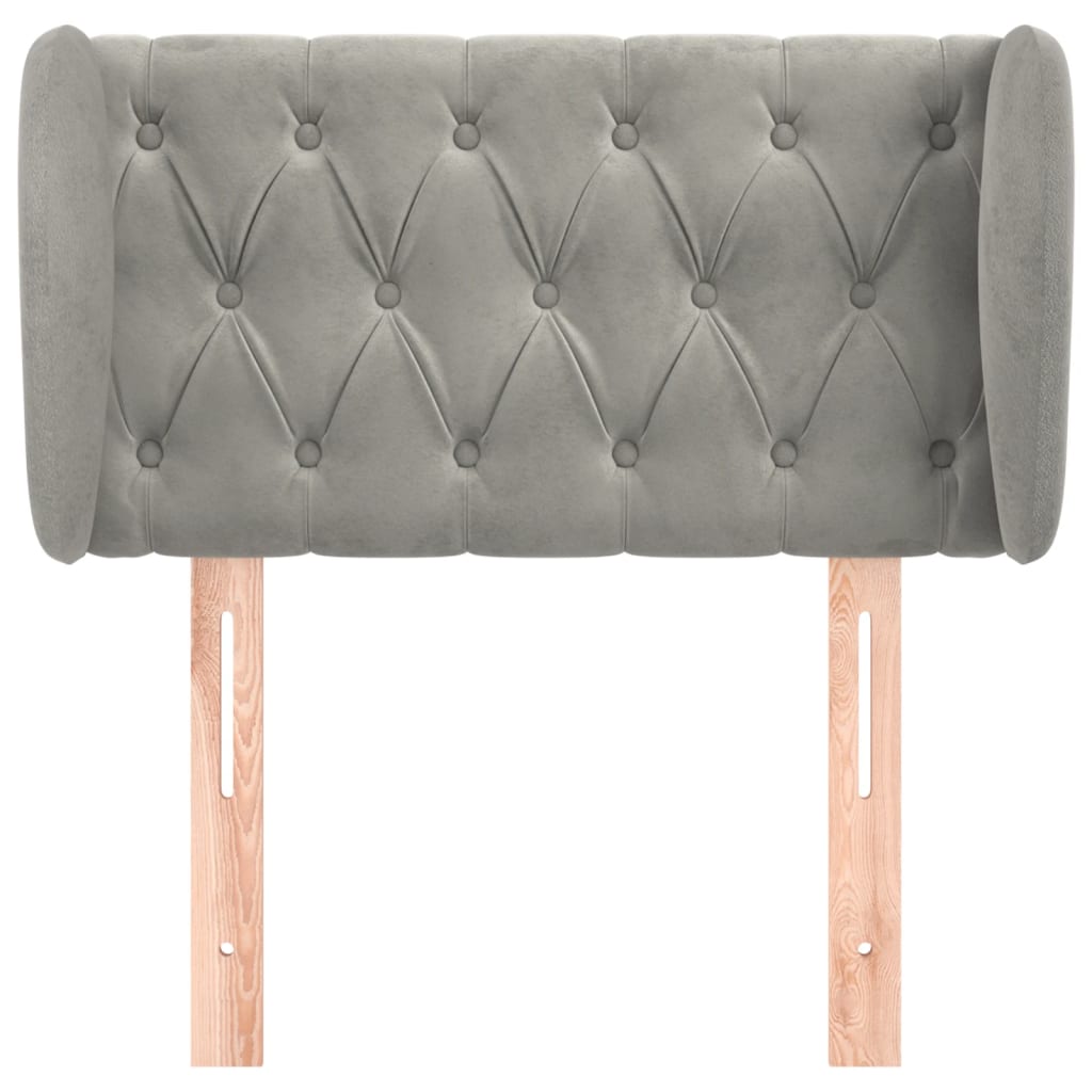 Kopfteil mit Ohren Dunkelblau 93x23x78/88 cm Samt