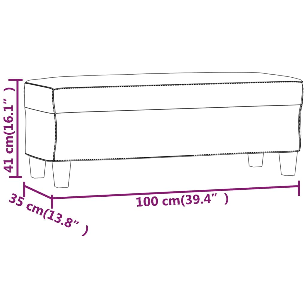 Sitzbank Schwarz 70x35x41 cm Kunstleder