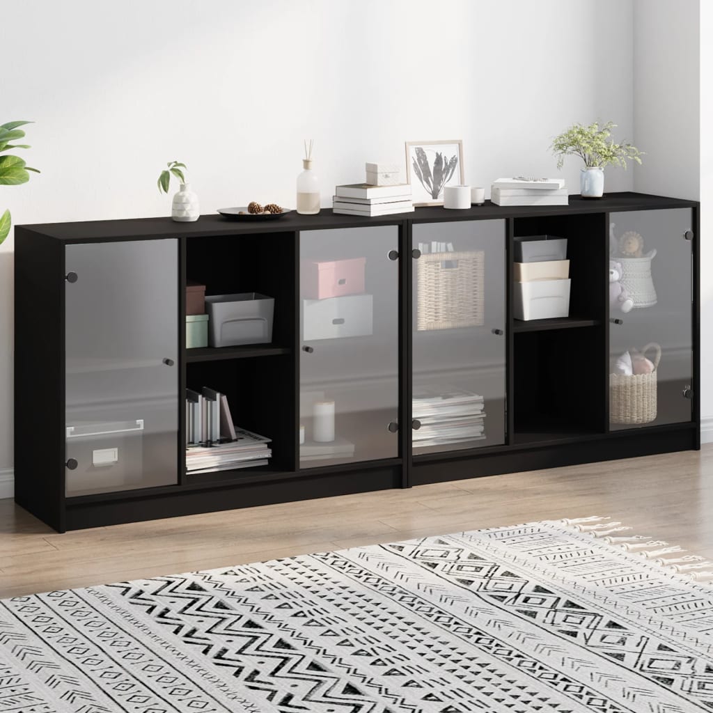 Bücherschrank mit Türen Weiß 204x37x75 cm Holzwerkstoff