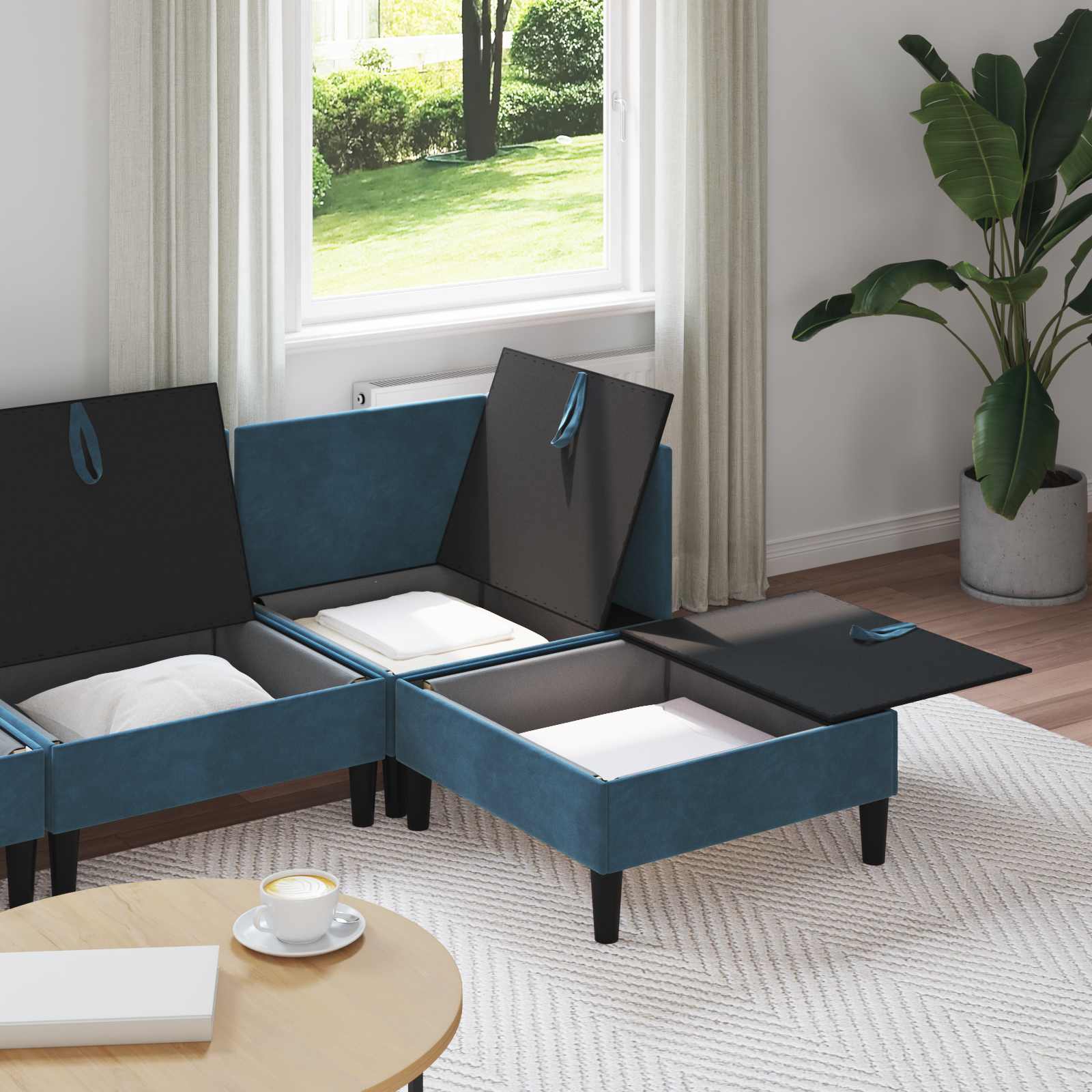 Wohnzimmergarnitur mit Kissen mit Speicher 3 pcs Hellgrau Samt