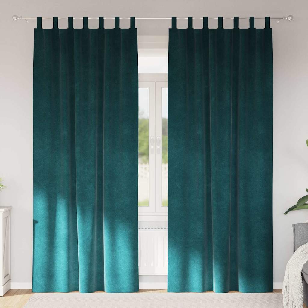 Verdunkelungsvorhänge 2 pcs Schwarz 140 x 140 cm Samt