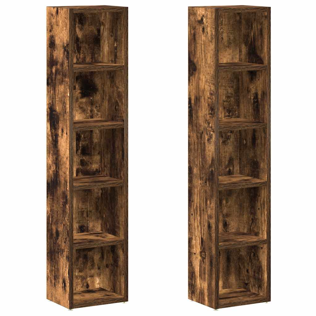 CD-Regale 2 Stk. Weiß 21x16x93,5 cm Holzwerkstoff