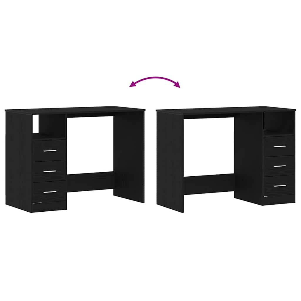 Schreibtisch mit Schubladen Weiß 102x50x76 cm Holzwerkstoff