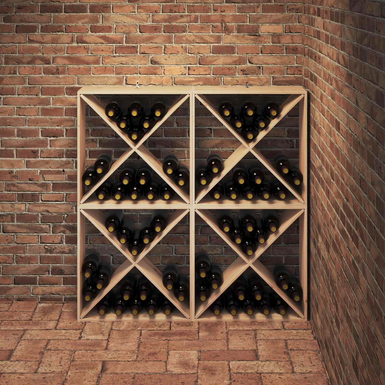Weinschrank 56 x 25 x 56 cm Massivholz Kiefer