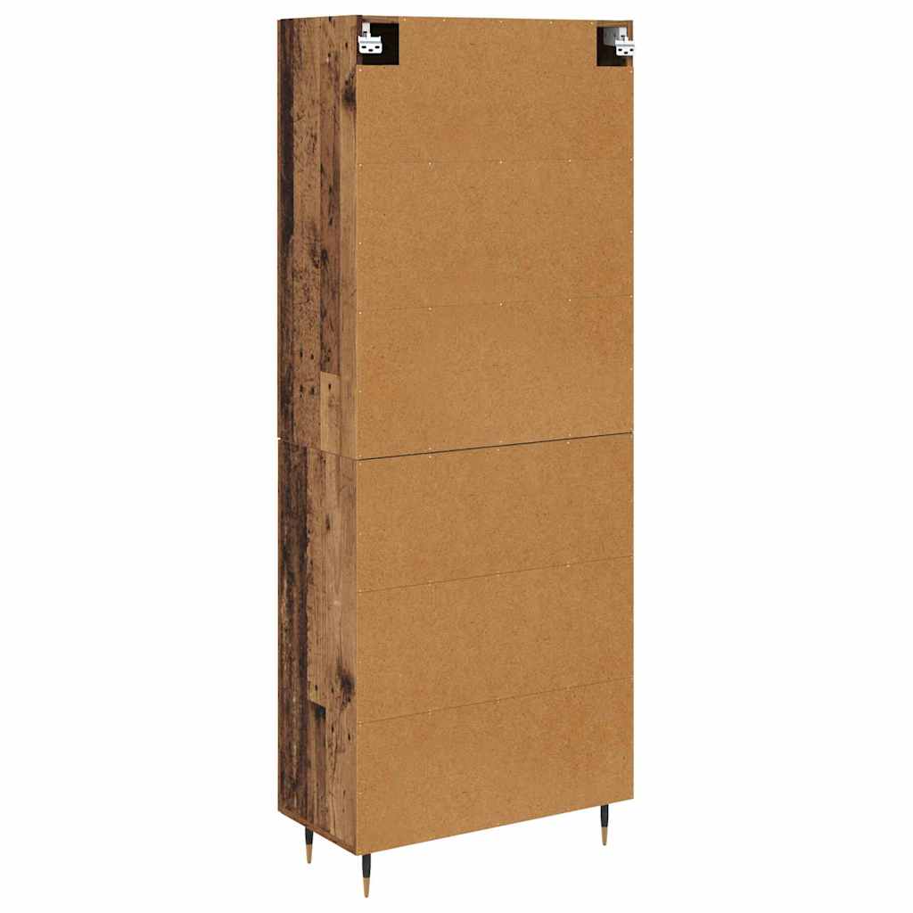 Highboard Betongrau 69,5x34x180 cm Holzwerkstoff