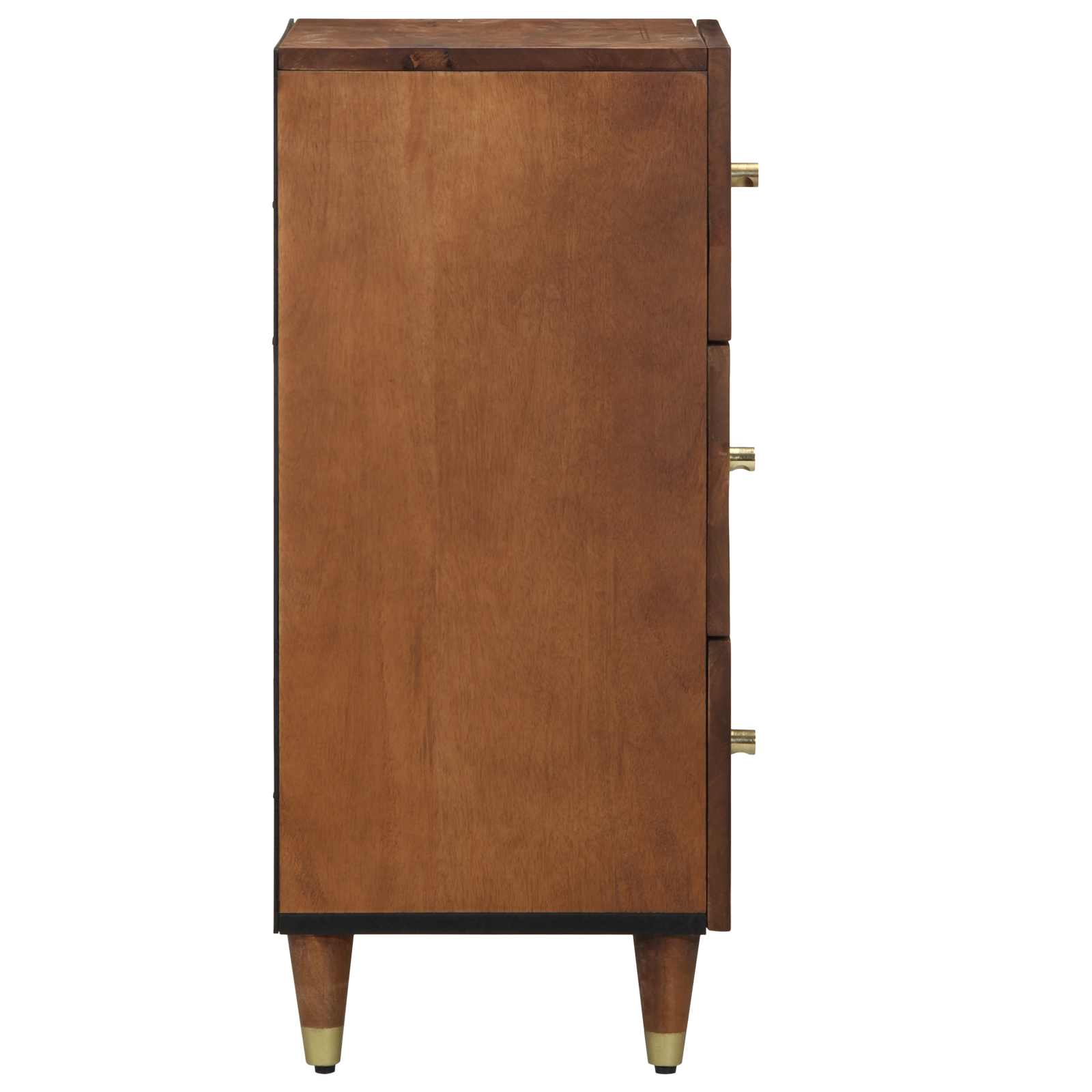 Sideboard Grau und Gold 40 x 33 x 75 cm Massivholz Mango