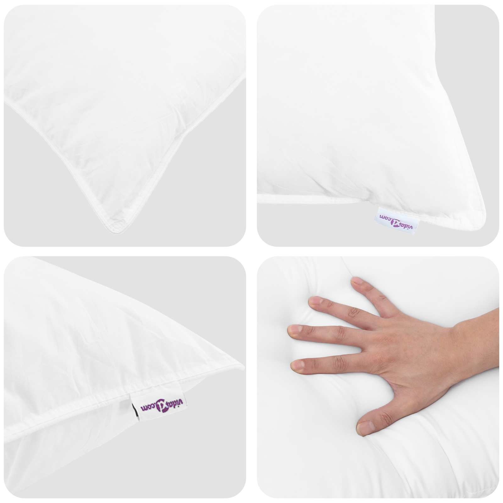 Bettdecken Set mit Kissen 3 pcs Weiß Daunenfeder