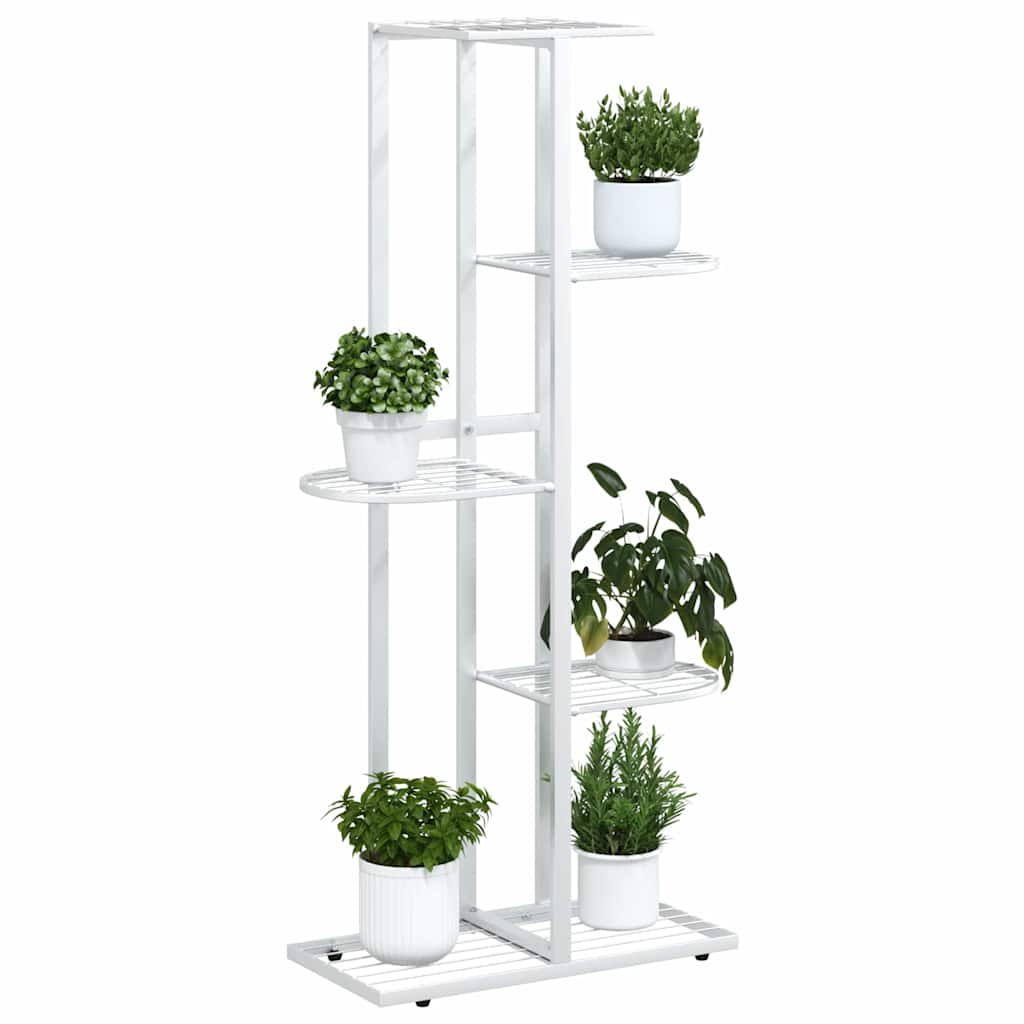 Blumenständer 5-Etagen 43x22x98 cm Weiß Metall