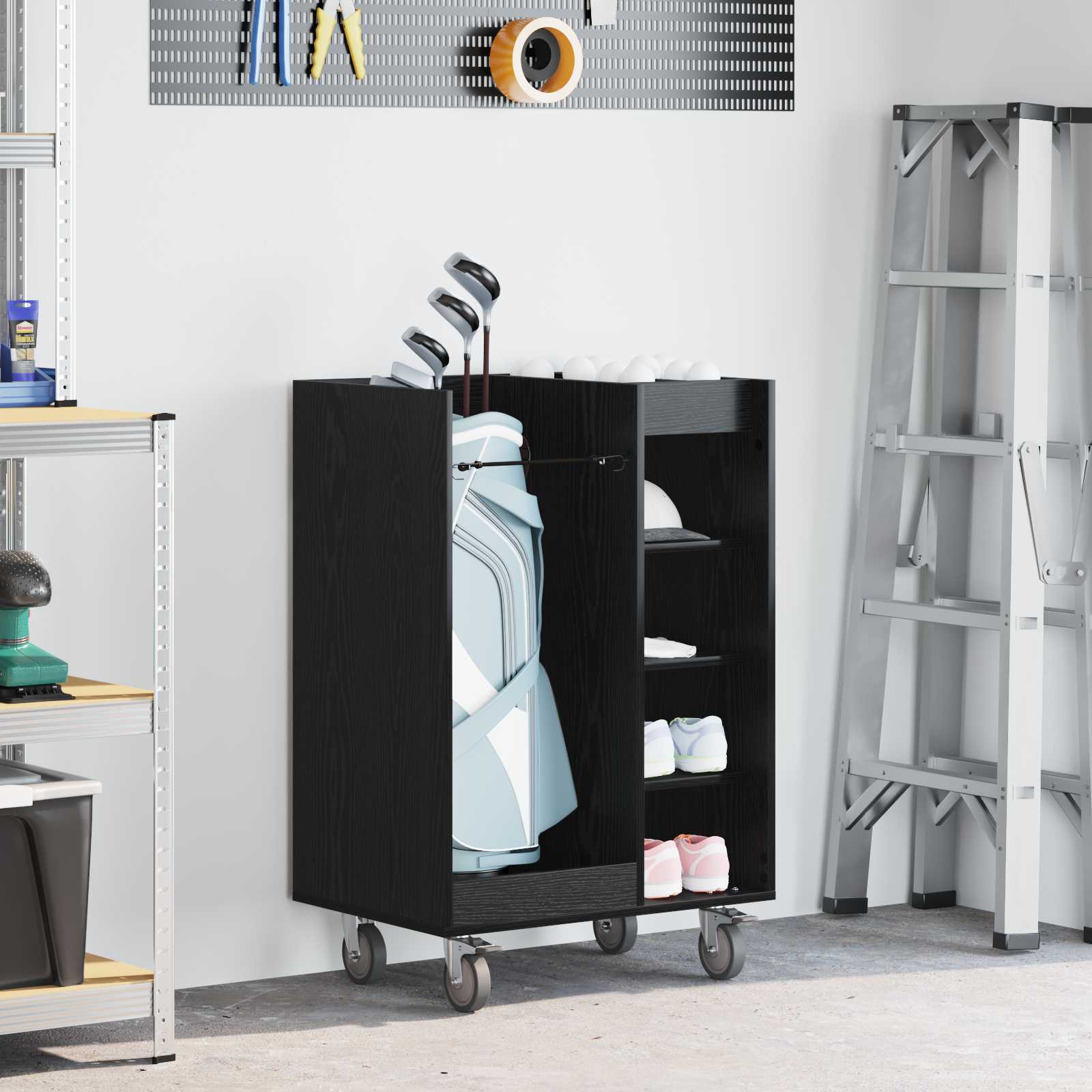 Golf Schrank Mit Rad Uni Weiß 65 x 45 x 98 cm