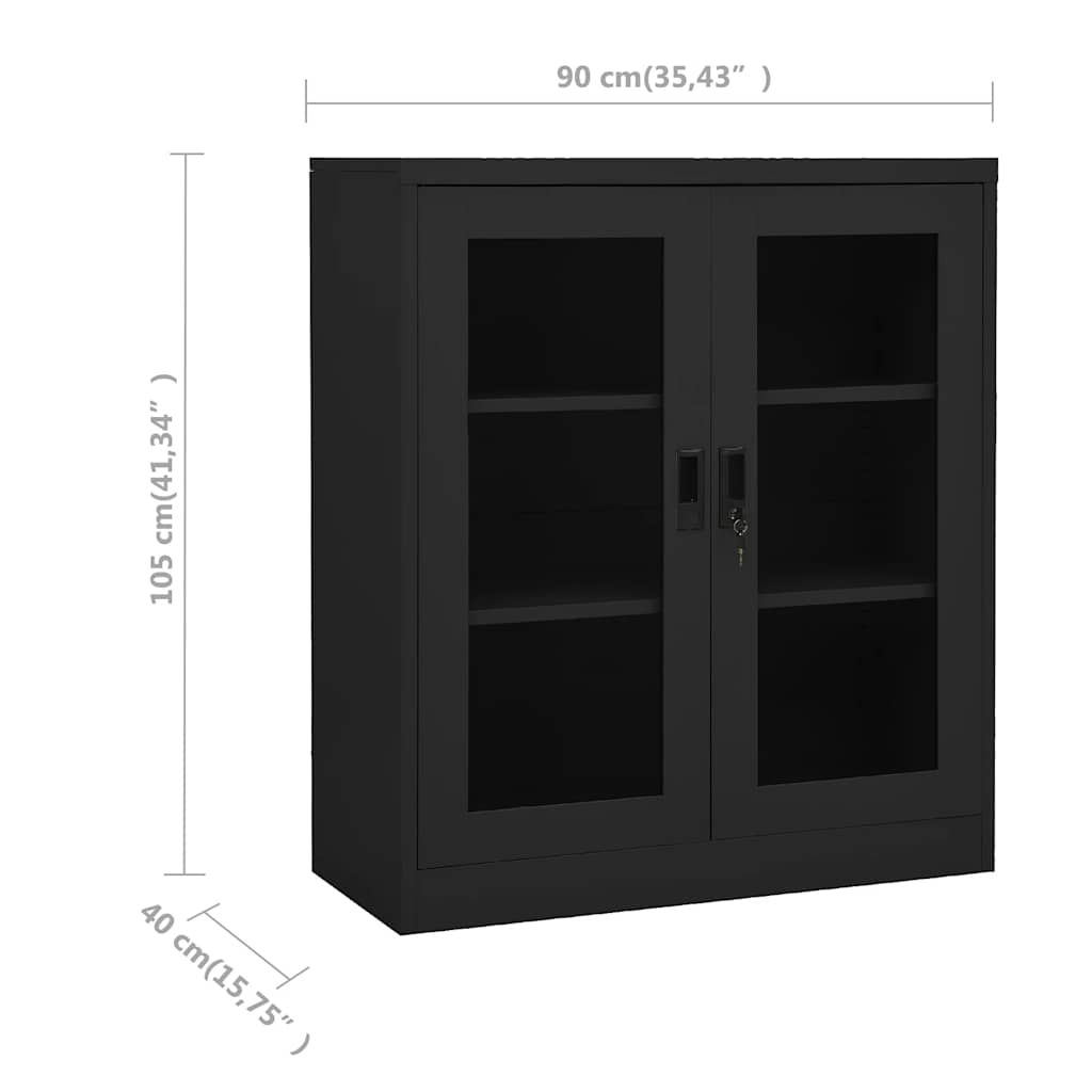 Büroschrank Weiß 90x40x70 cm Stahl