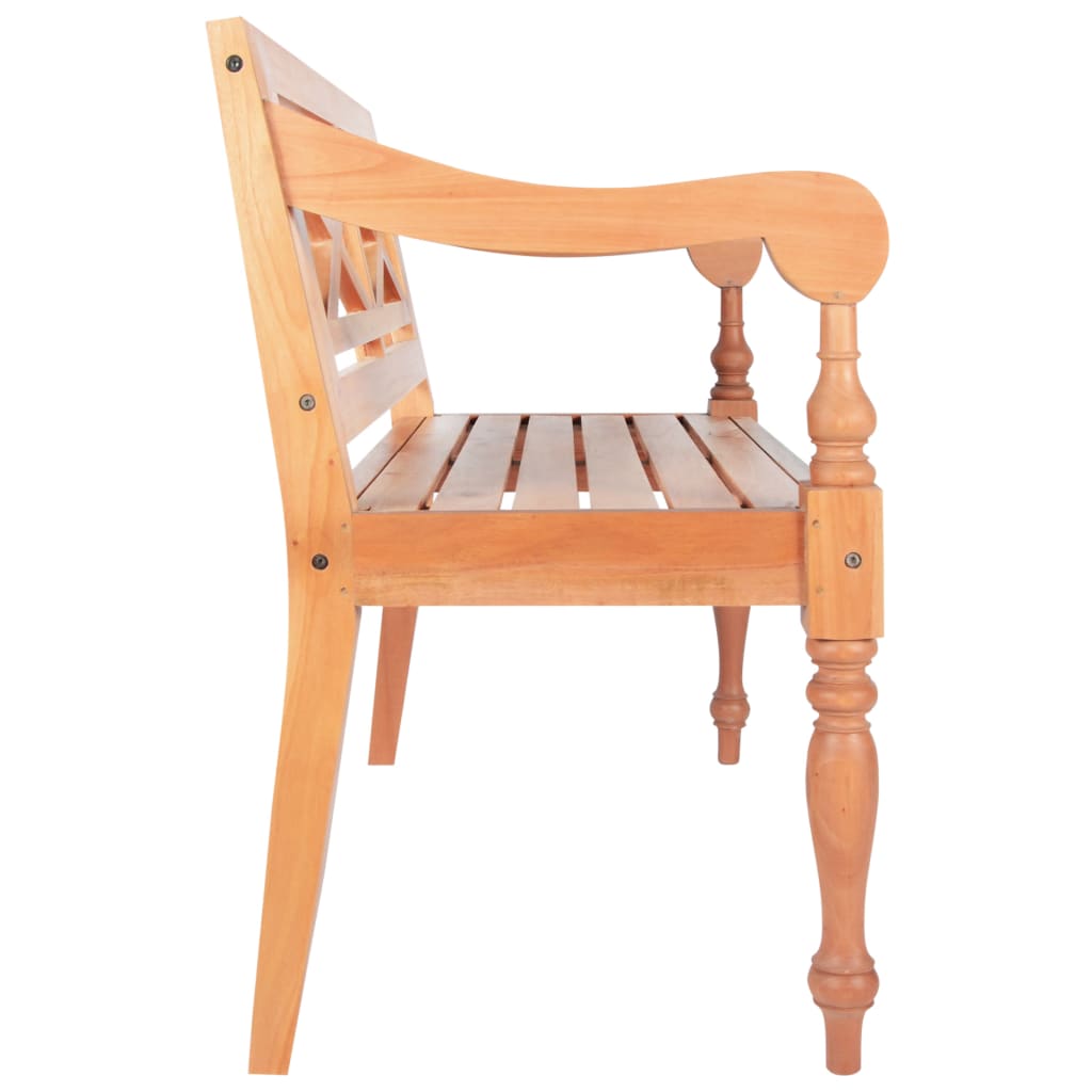 Batavia-Sitzbank 98 cm Mahagoni Massivholz Weiß