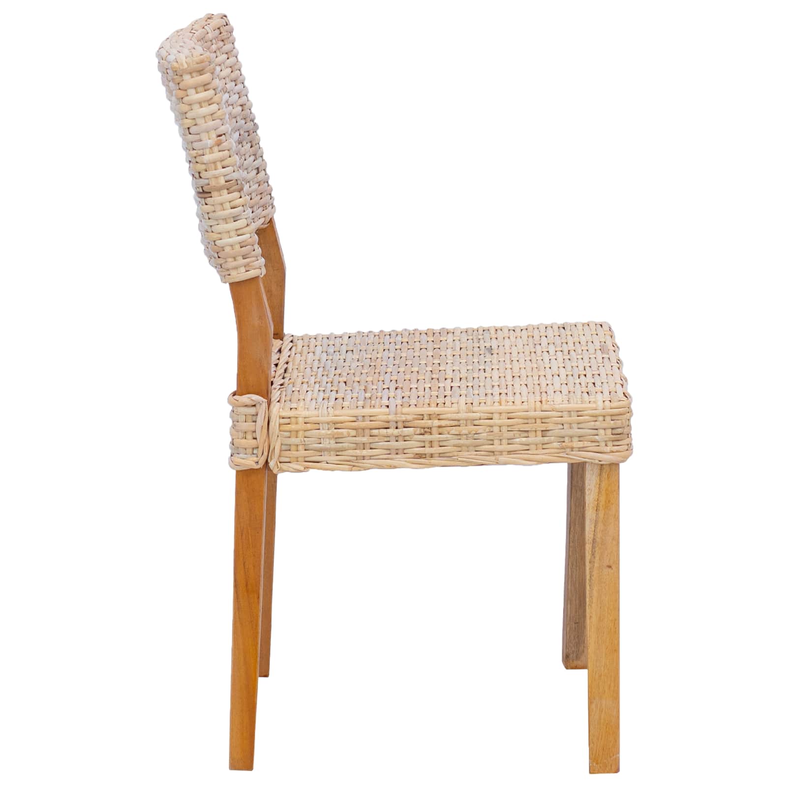 Esszimmerstuhl 2 pcs Kubu Rattan Weiß gewaschen 46 x 55 x 84 cm