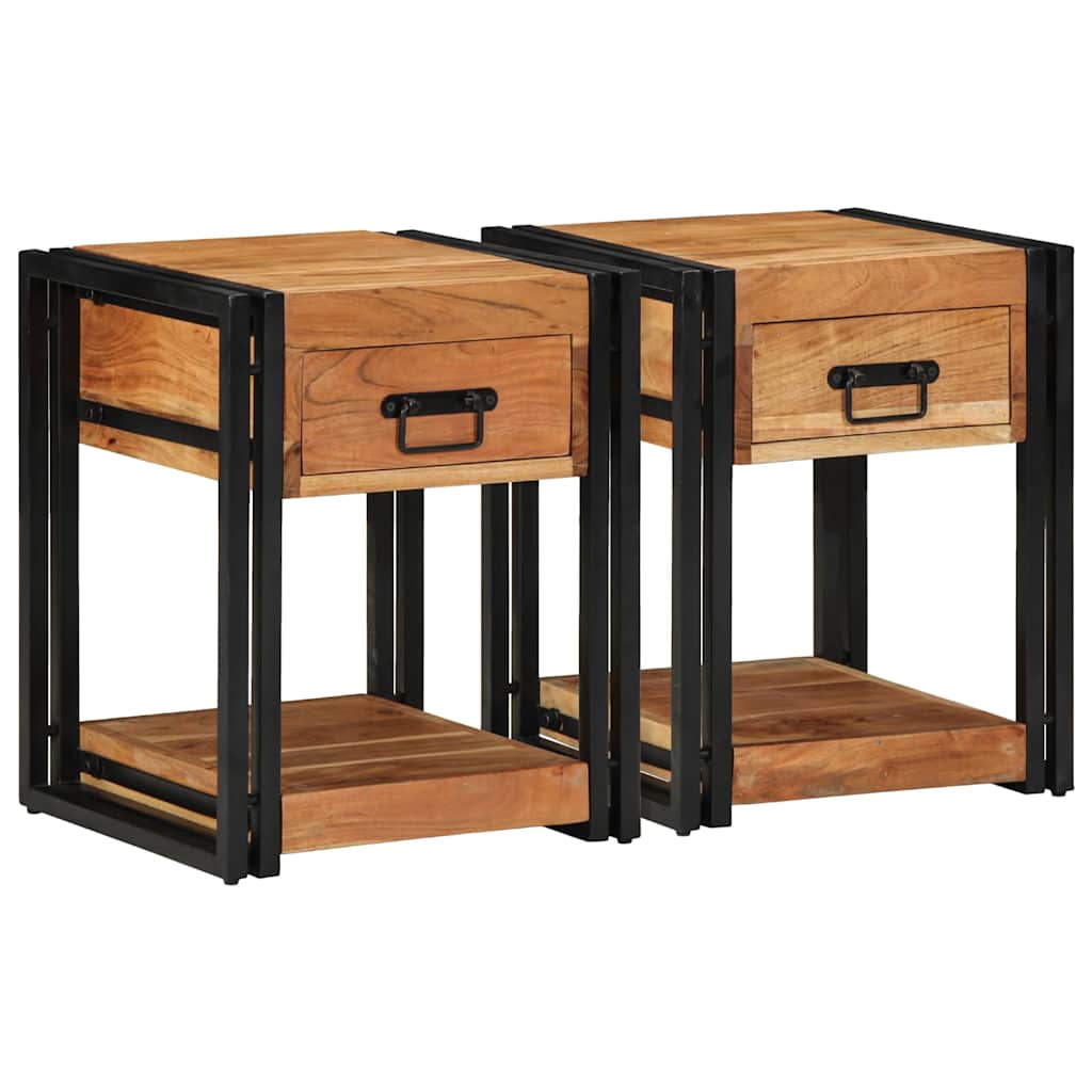 Nachttisch 40 x 35 x 50 cm Massives upgecyceltes Holz