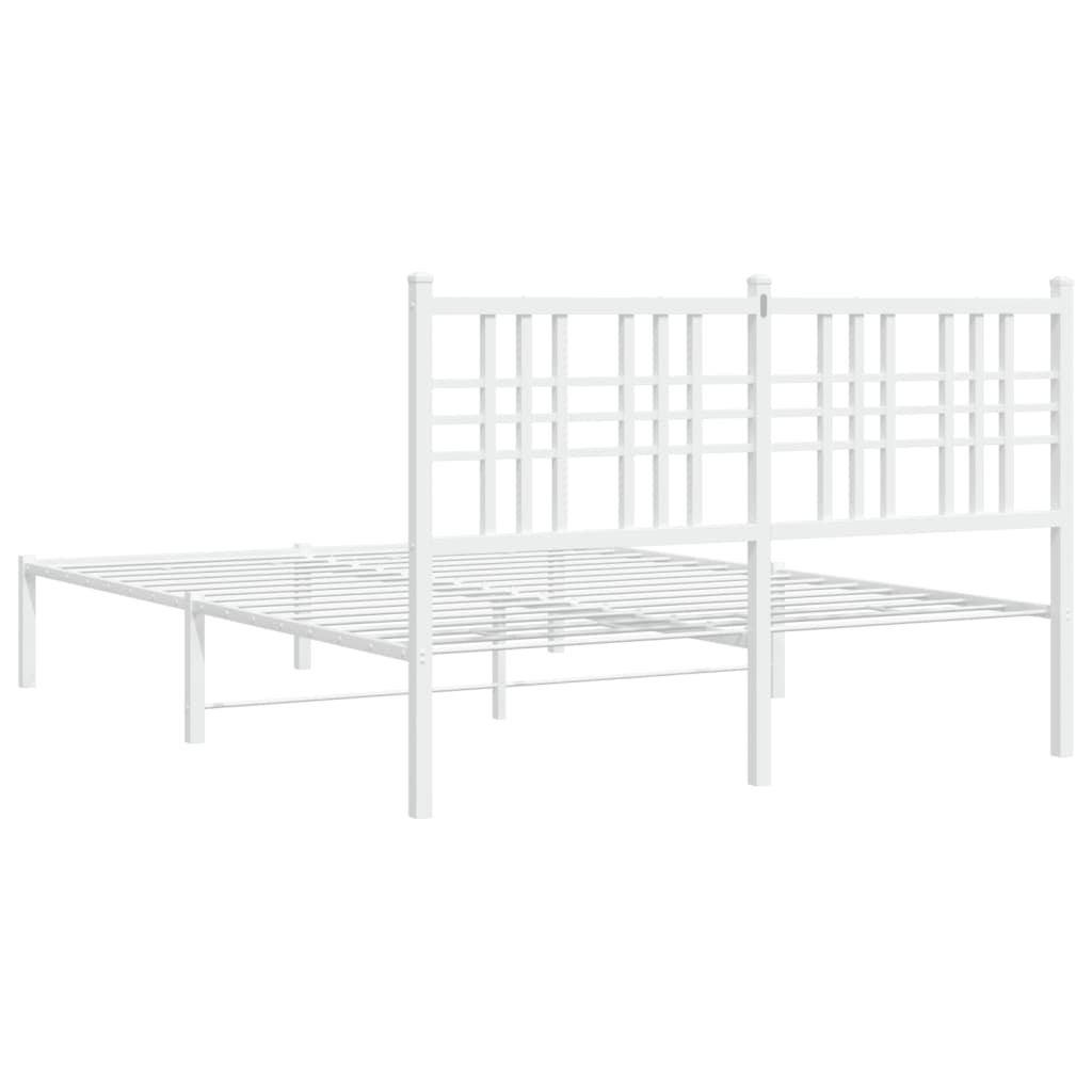 Bettgestell mit Kopf- und Fußteil Metall Schwarz 90x200 cm