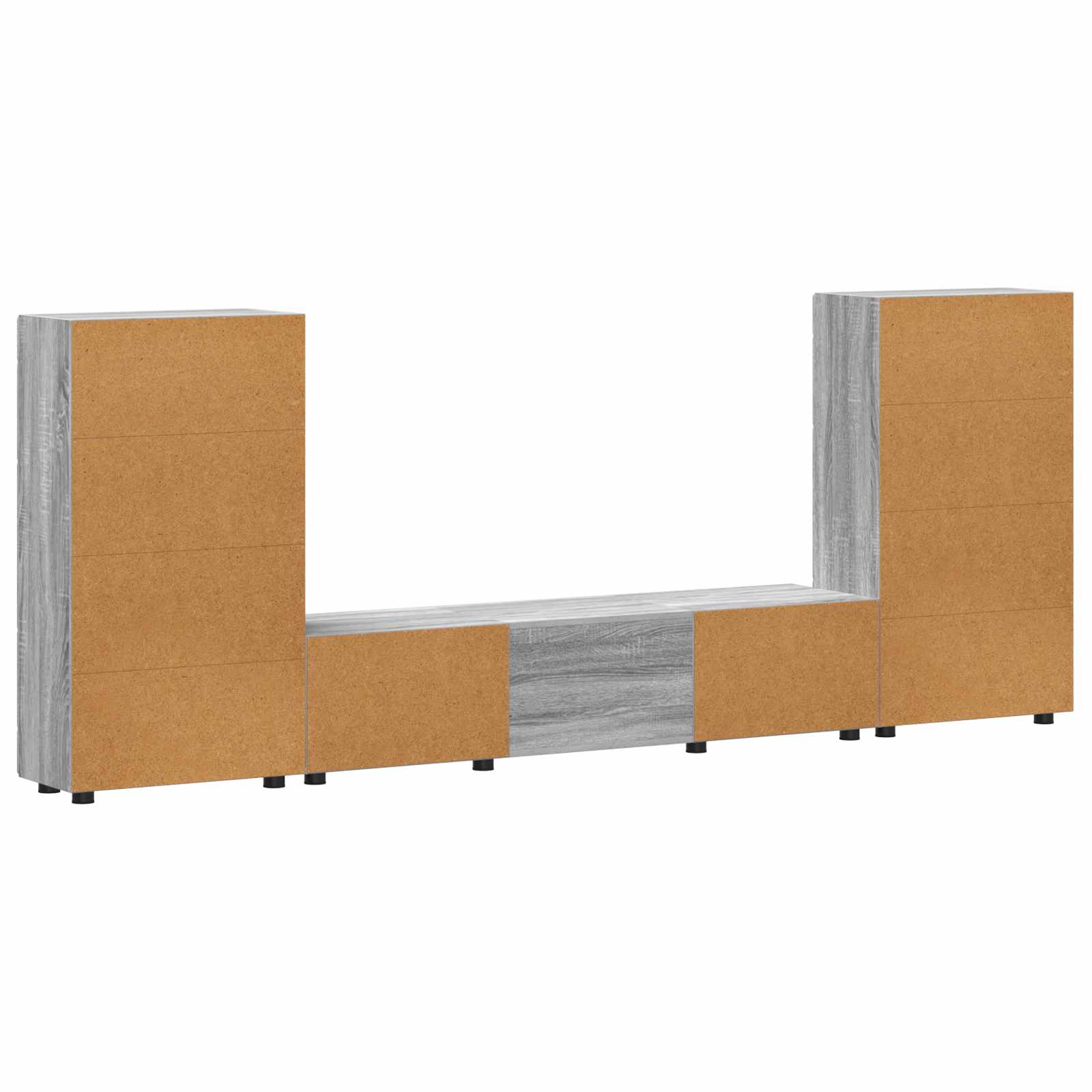 Highboard mit Regal FLORIN Weiß 60 x 35 x 182 cm Holzwerkstoff
