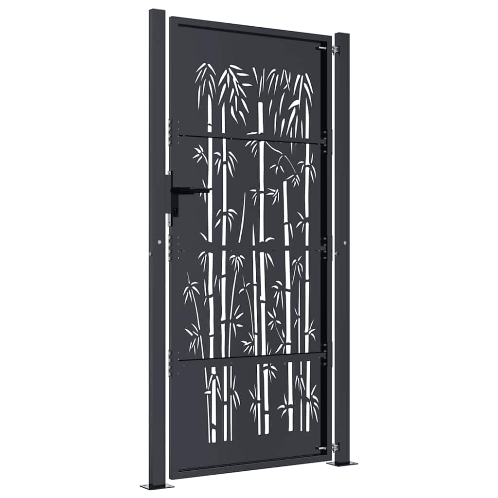 Gartentor Anthrazit 100x75 cm Stahl Bambus-Design