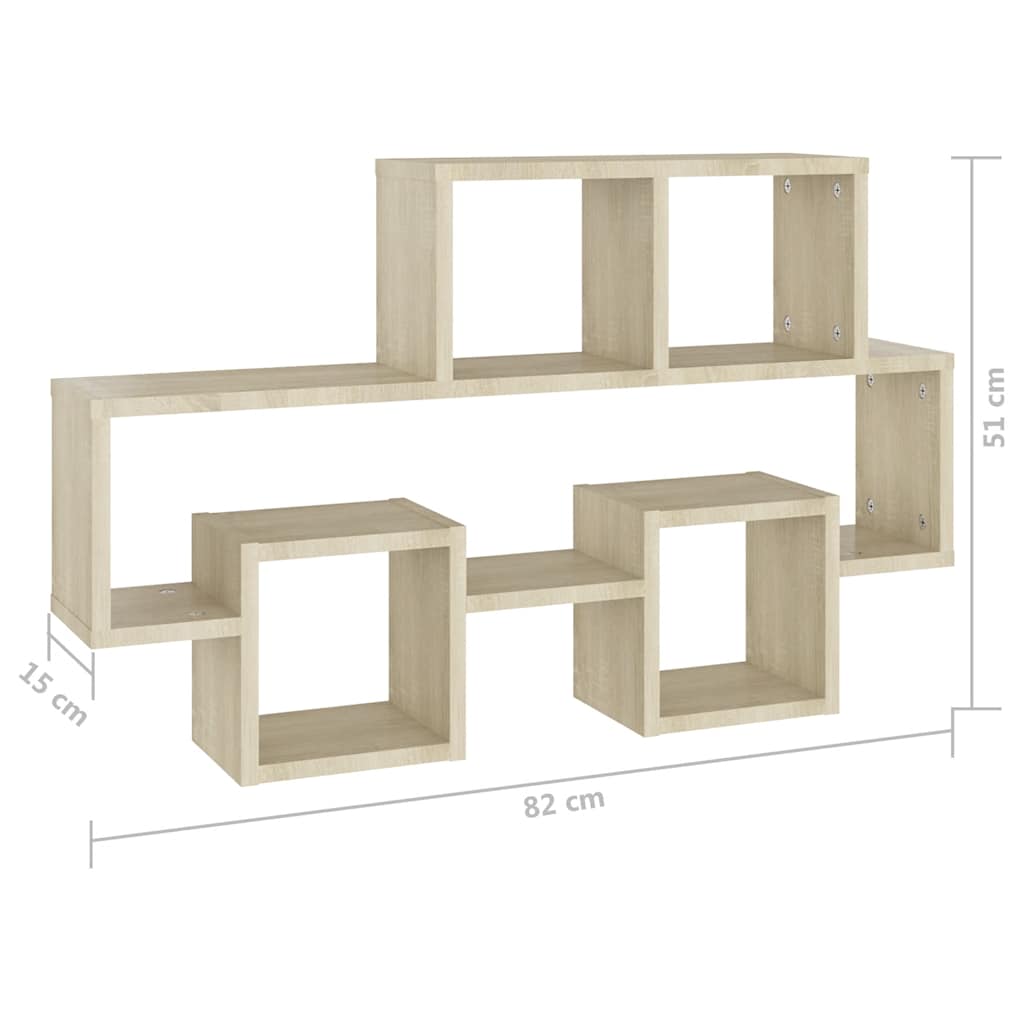 Wandregal in Autoform Weiß 82x15x51 cm Holzwerkstoff