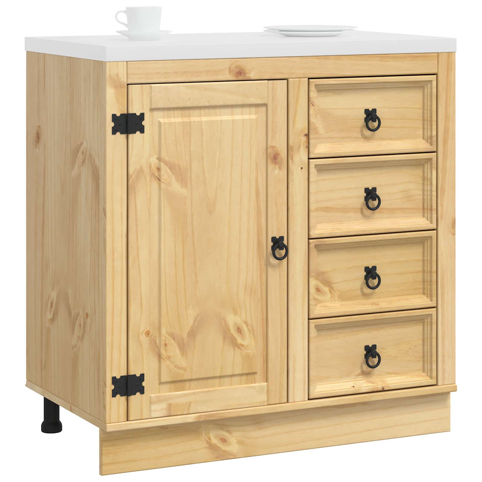 Schrank SKI Honigbraun 60 x 46 x 81,5 cm Massives Kiefernholz