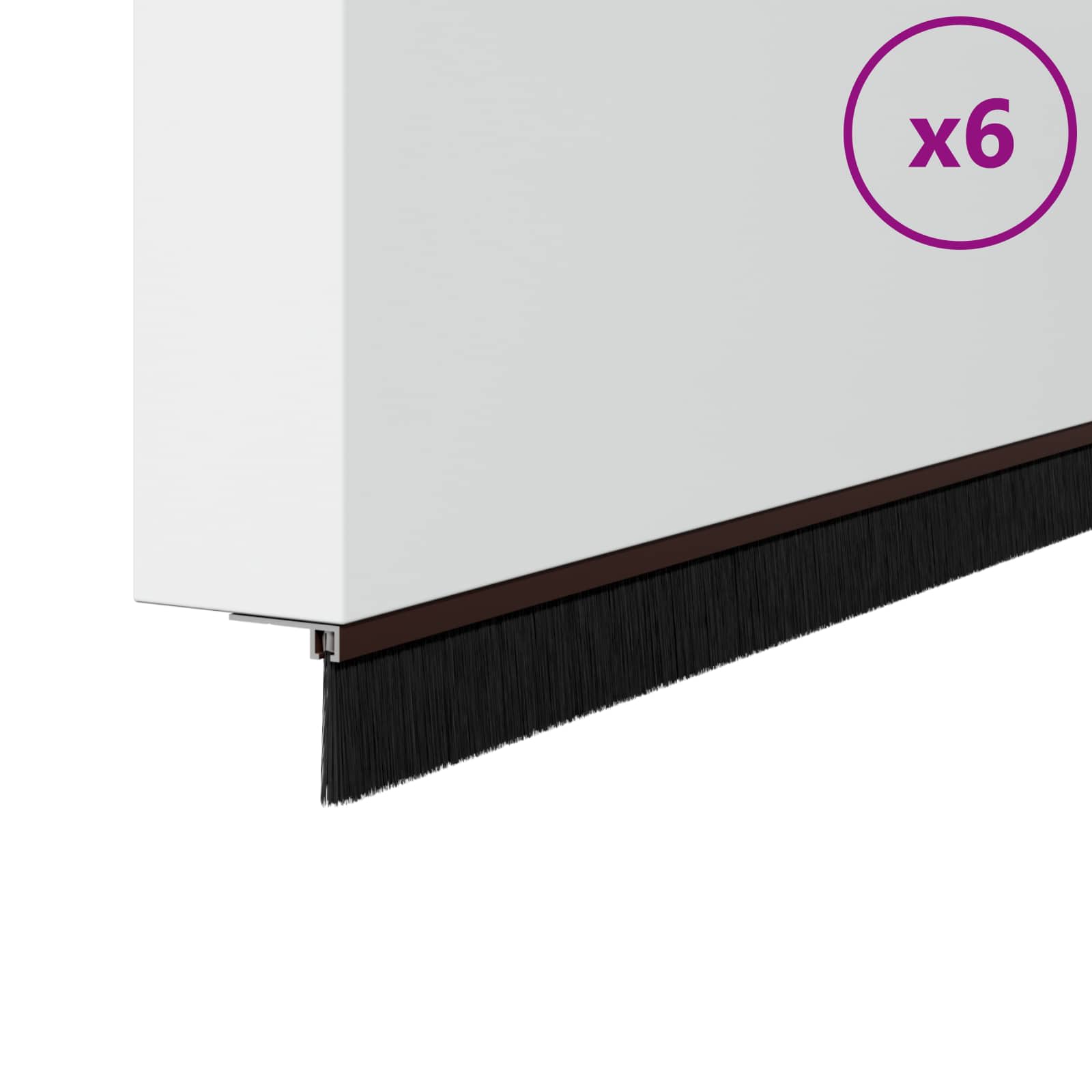 Selbstklebende Türbürstendichtungen 2 pcs Braun 100 cm