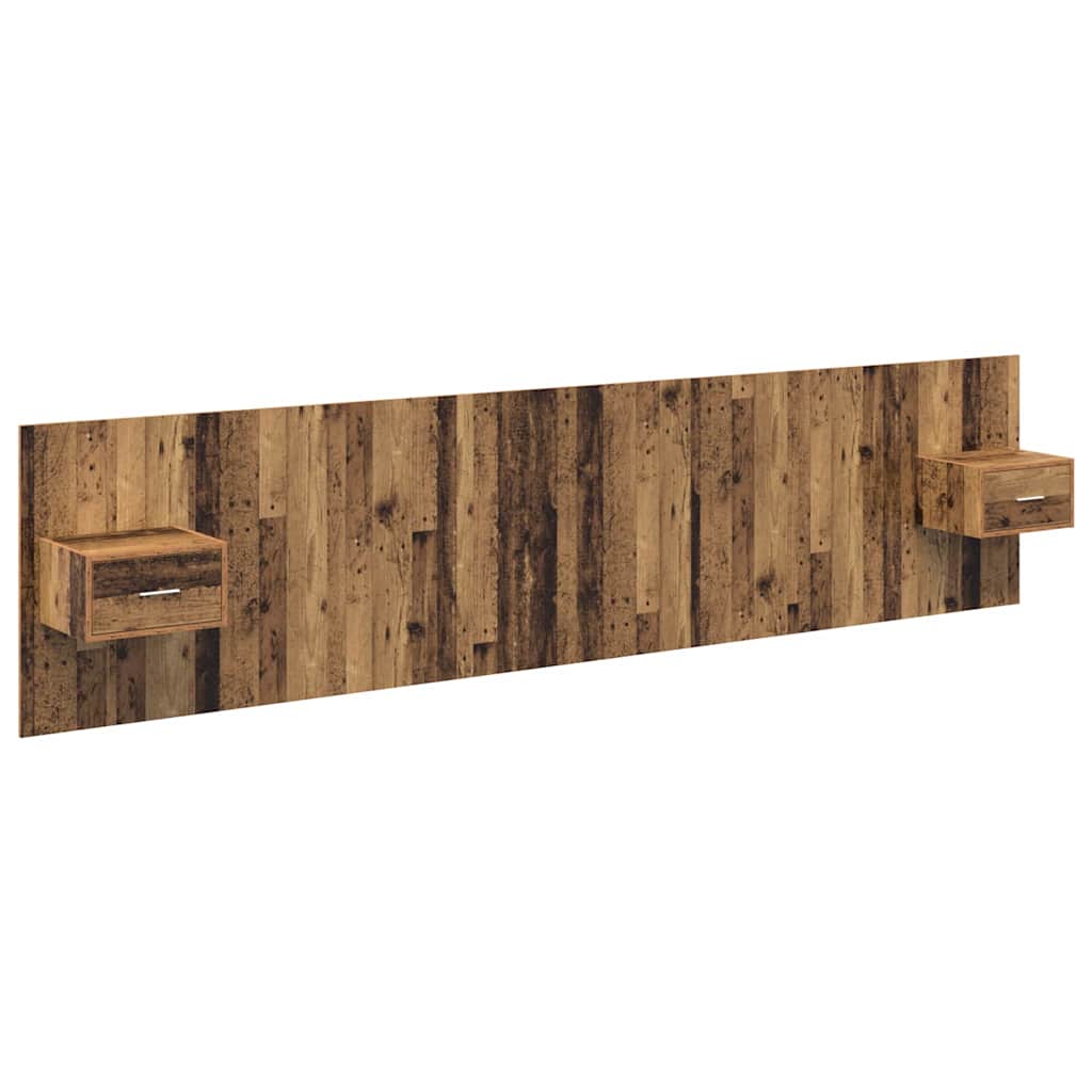 Kopfteil mit Nachttischen Weiß Holzwerkstoff
