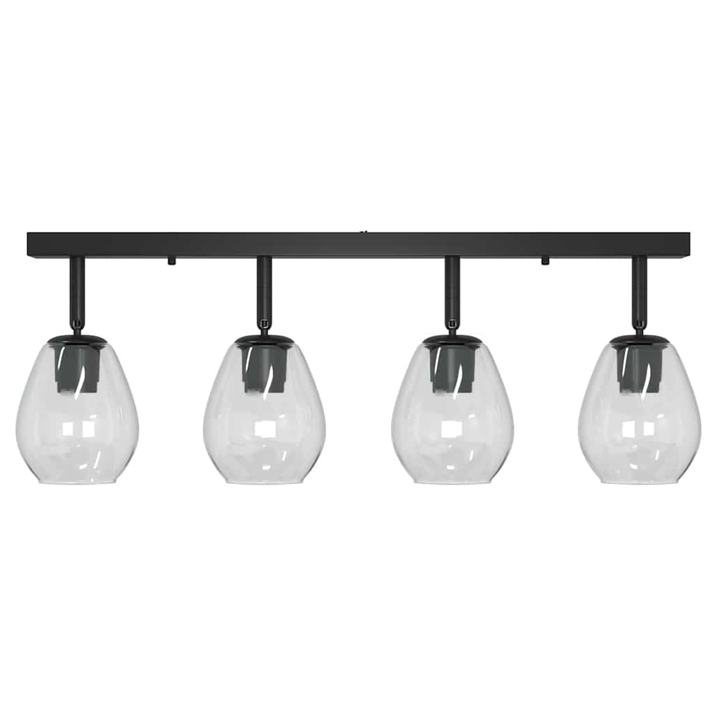 Deckenstrahler Schwarz 13 x 13 x 26 cm Glas und Metall