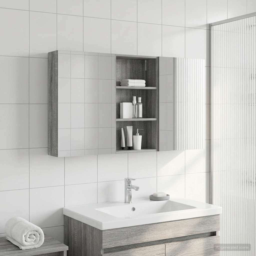Badezimmerschrank-Set 3 pcs 80 x 10,5 x 50 cm Holzwerkstoff