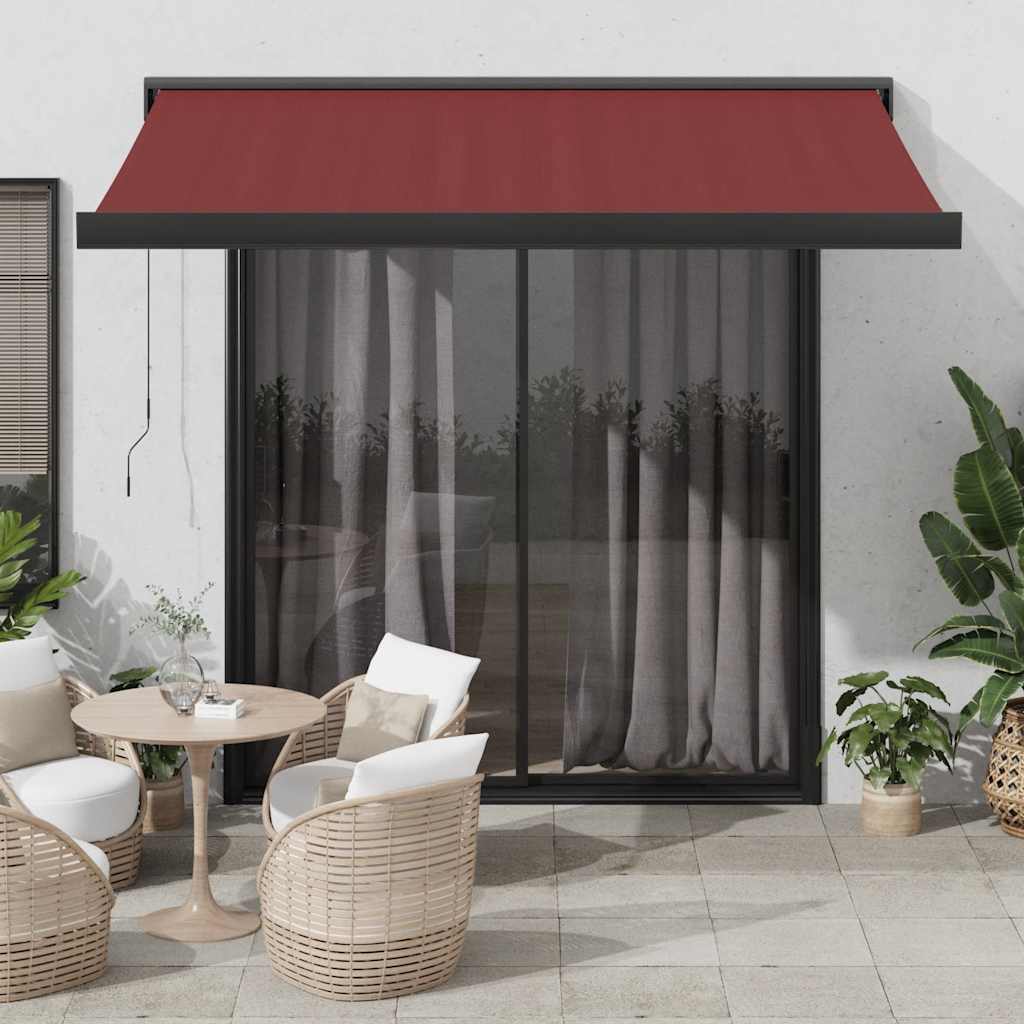 Markise Einziehbar Blau und Weiß 4x3 m Stoff und Aluminium