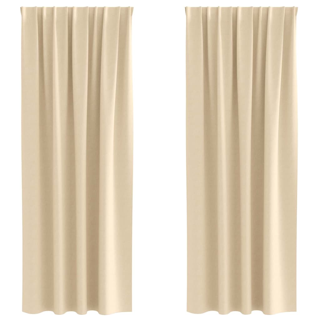 Verdunkelungs-Vorhänge mit Ringen 2 pcs Beige 140 x 140 cm