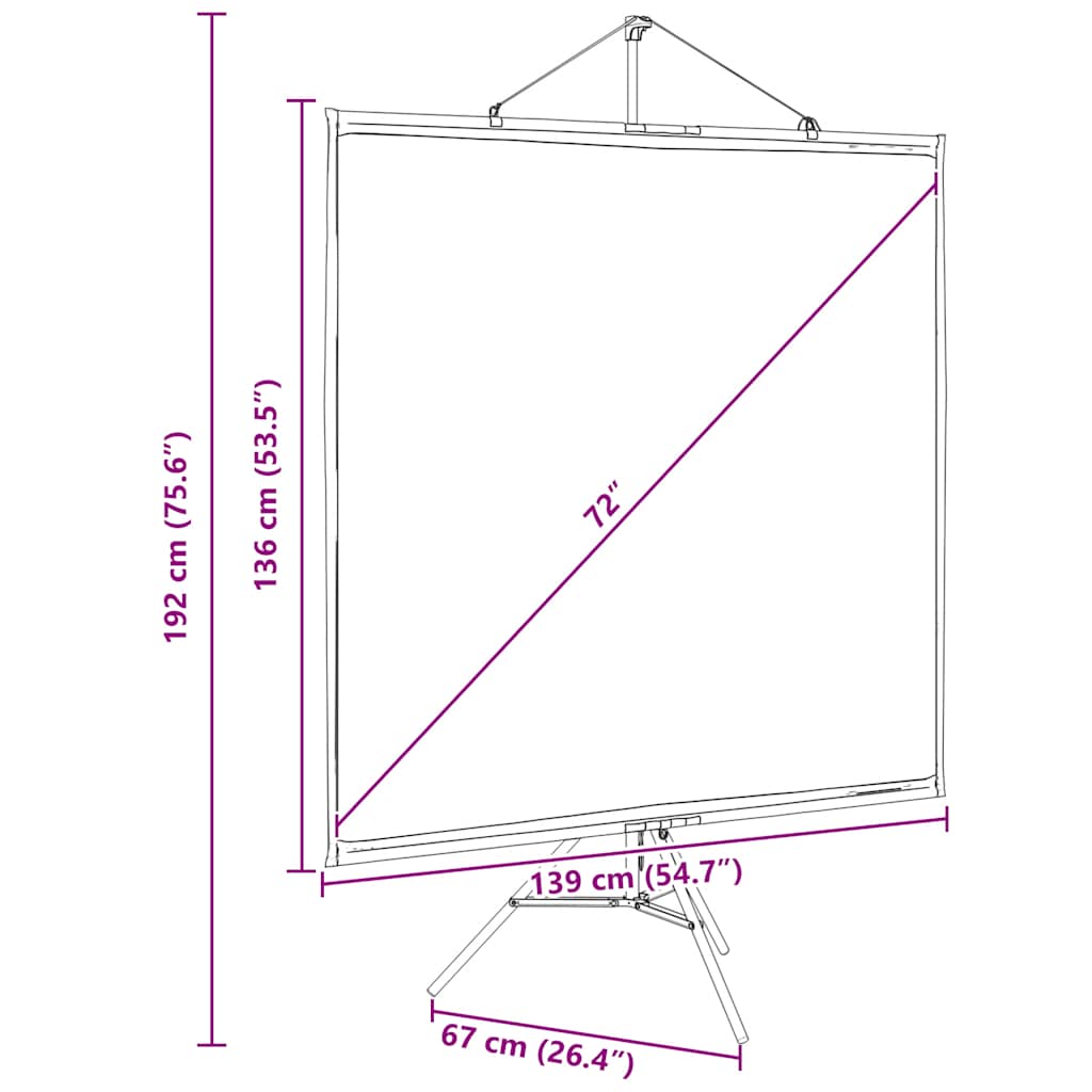 Projektionsleinwand mit Stativ 50 Zoll 4:3