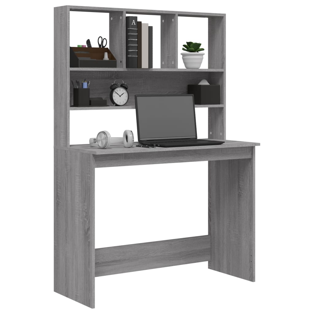 Schreibtisch mit Regal Weiß 102x45x148 cm Holzwerkstoff