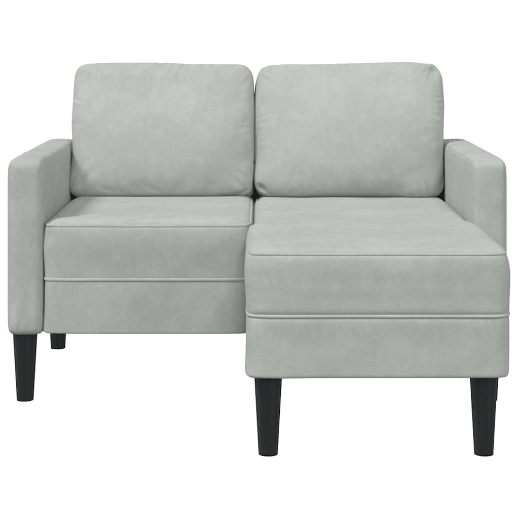 2-Sitzer-Sofa mit Chaiselongue L-Form Blau 125 cm Samt