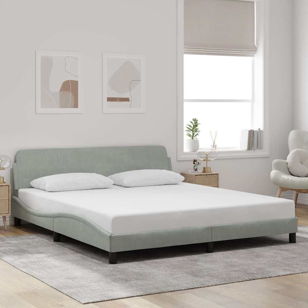 Bettgestell "Dover" Hellgrau 80x200 cm Samt