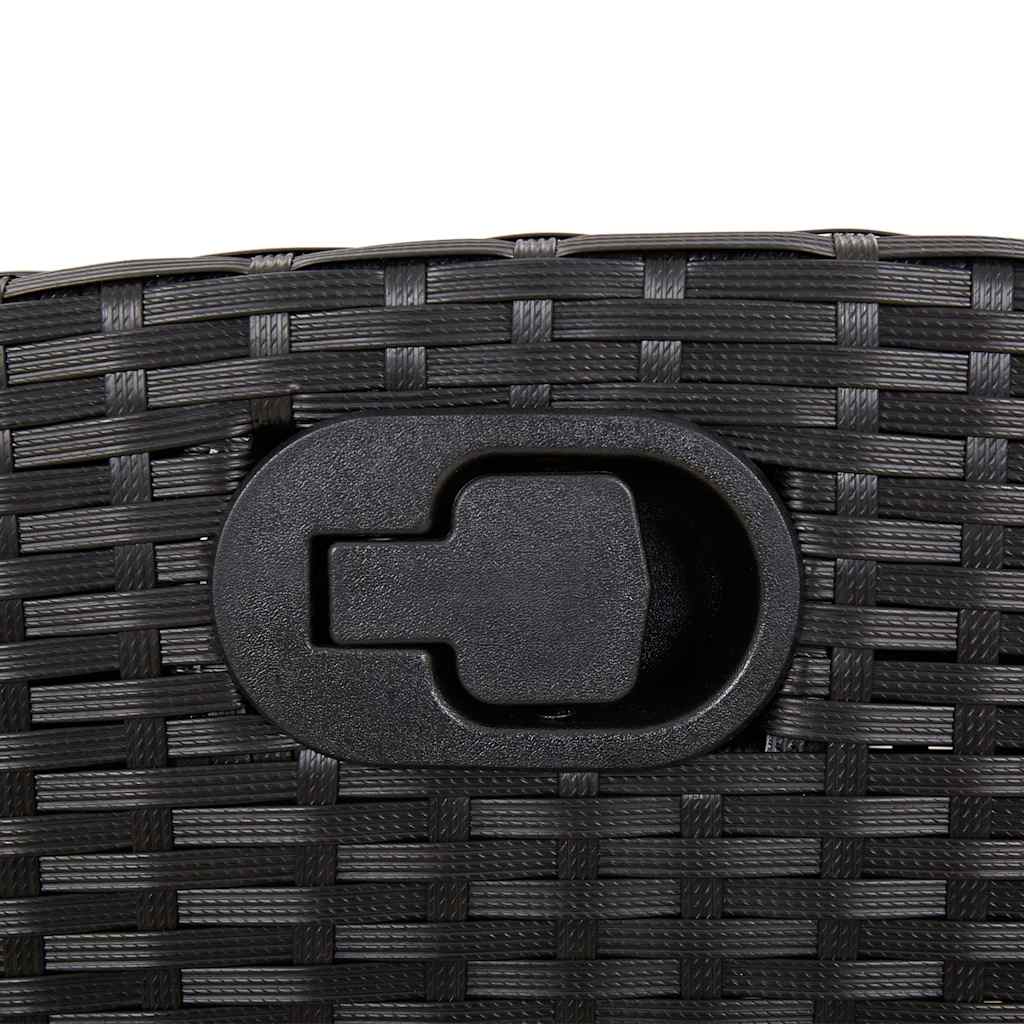 Gartenbank Verstellbar mit Kissen Braun Poly Rattan