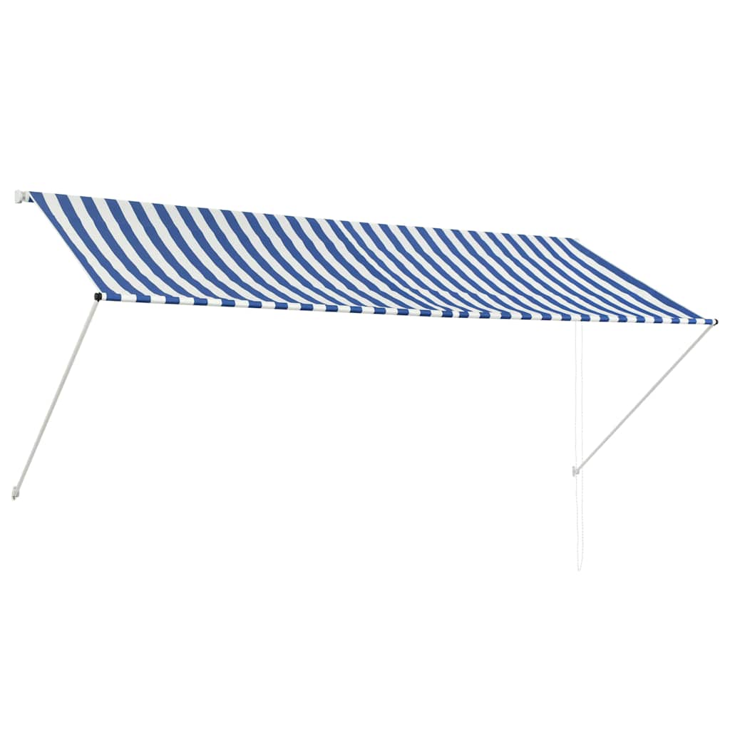 Einziehbare Markise 150×150 cm Blau und Weiß
