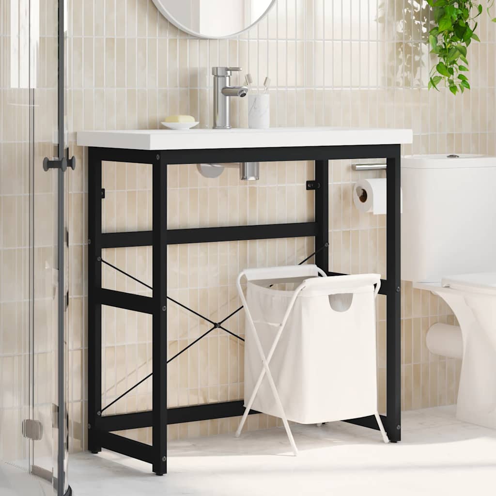 Badezimmer Waschtischgestell Weiß 40x38x83 cm Eisen