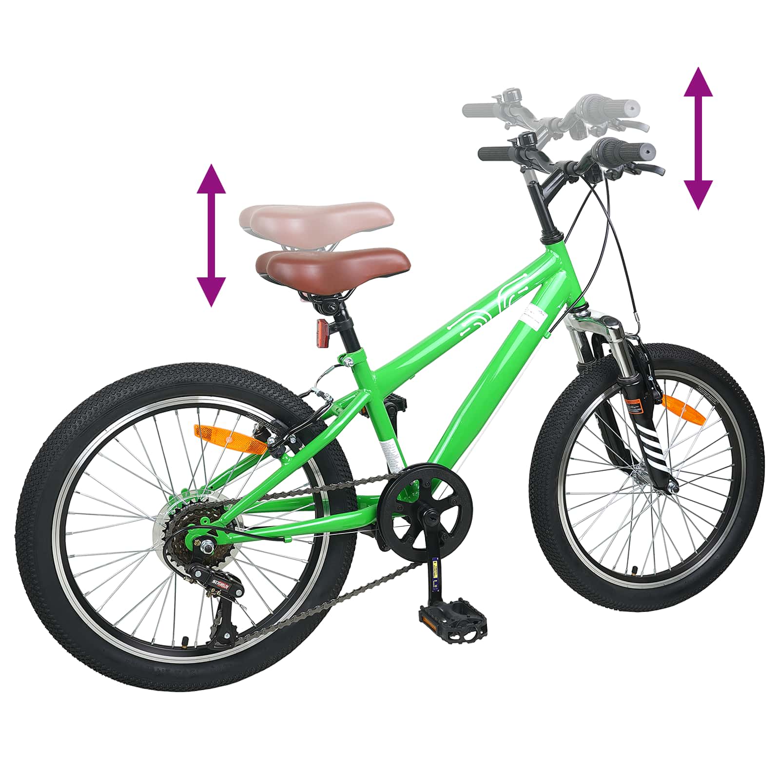 Mountainbike 20 Zoll 6-Geschwindigkeit für 5-8 Jahre alt Weiß