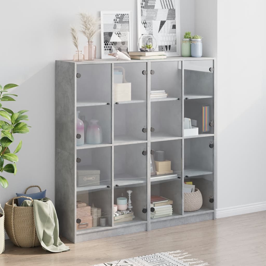 Bücherschrank mit Türen Weiß 136x37x142 cm Holzwerkstoff