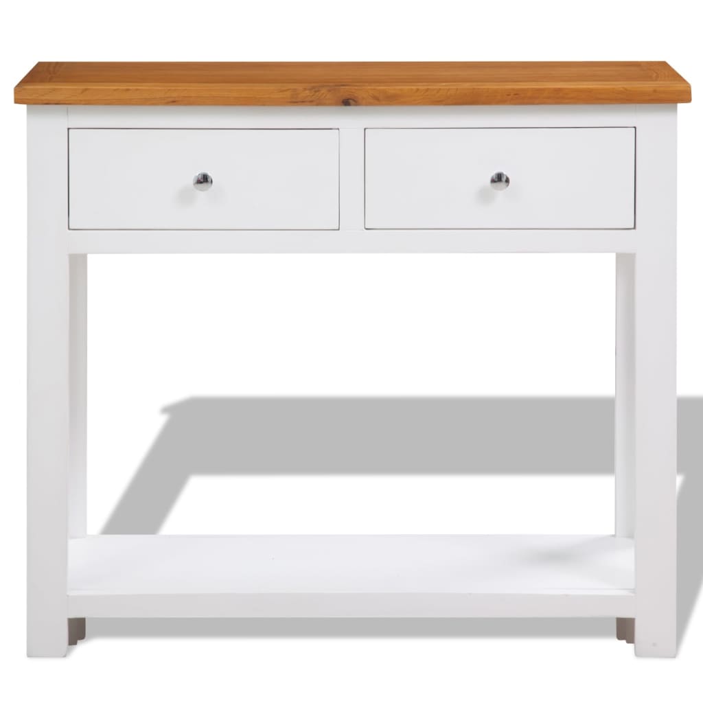 Konsolentisch 118x35x77 cm Massivholz Eiche