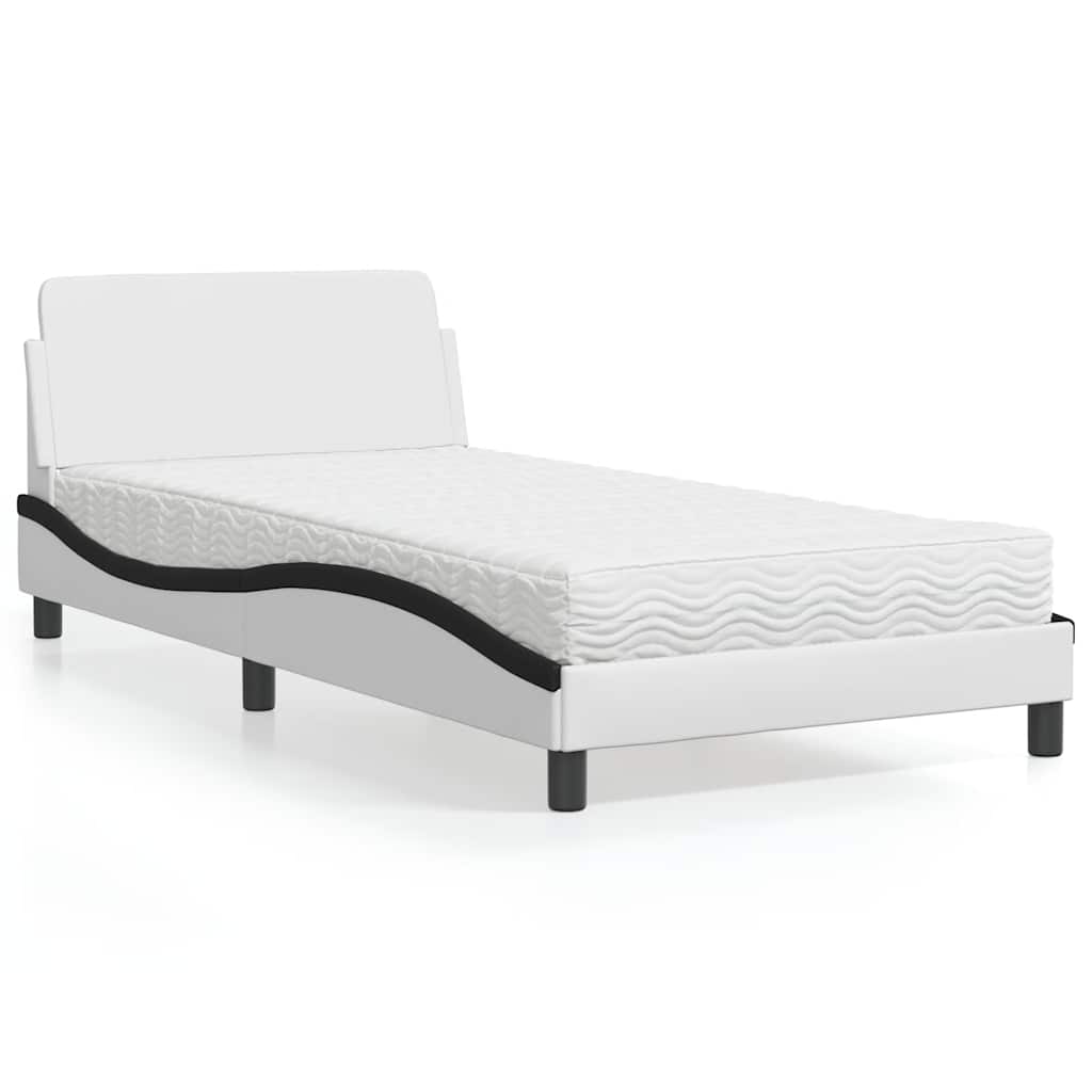 Bett mit Matratze "Dover" Schwarz 80x200 cm Kunstleder