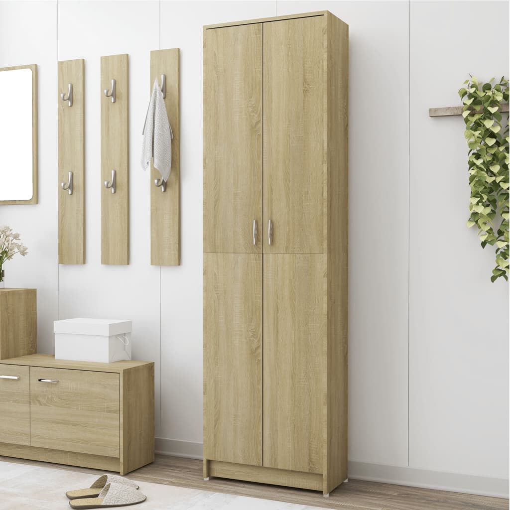 Garderobenschrank Weiß 55x25x189 cm Holzwerkstoff