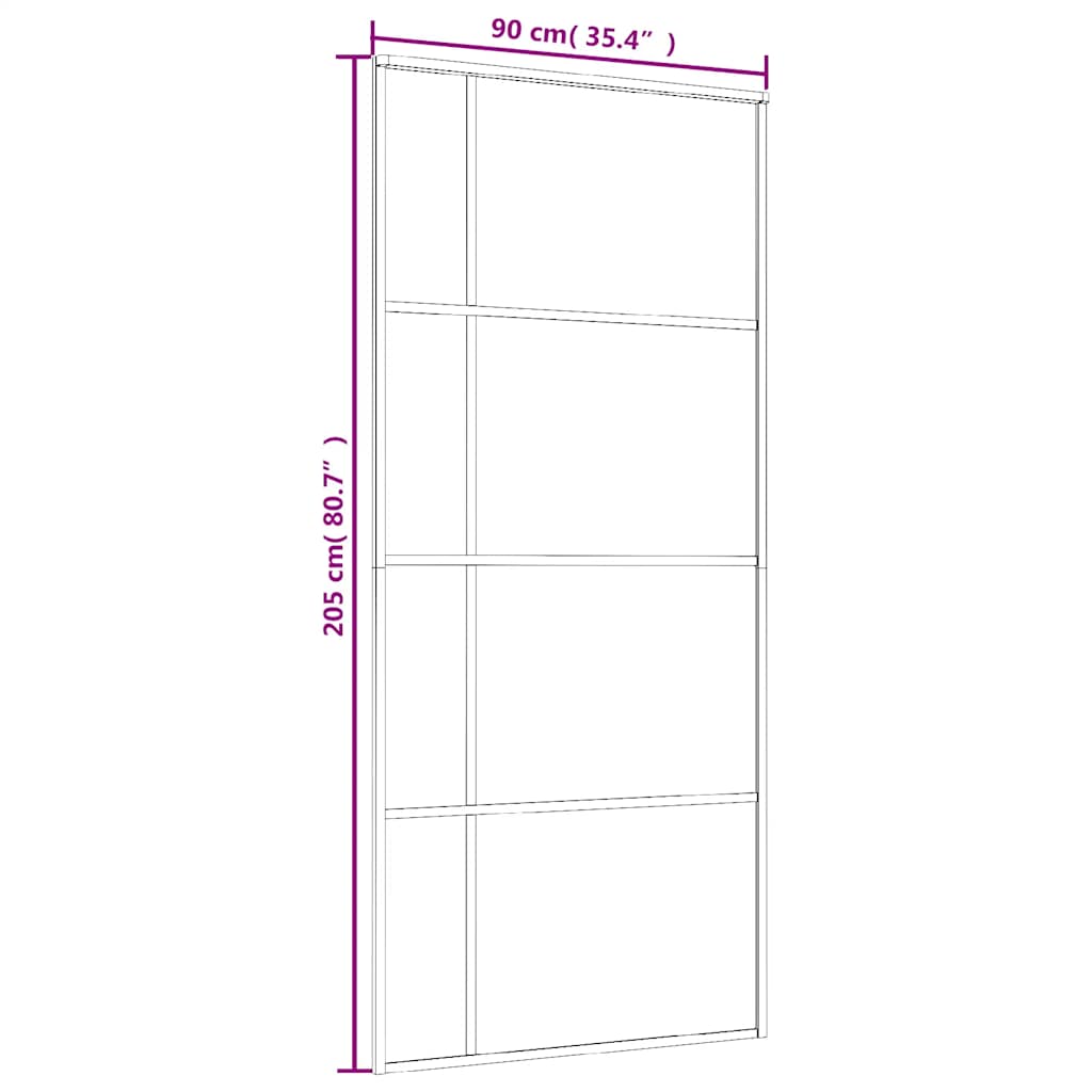 Schiebetür ESG-Glas und Aluminium 76x205 cm Schwarz