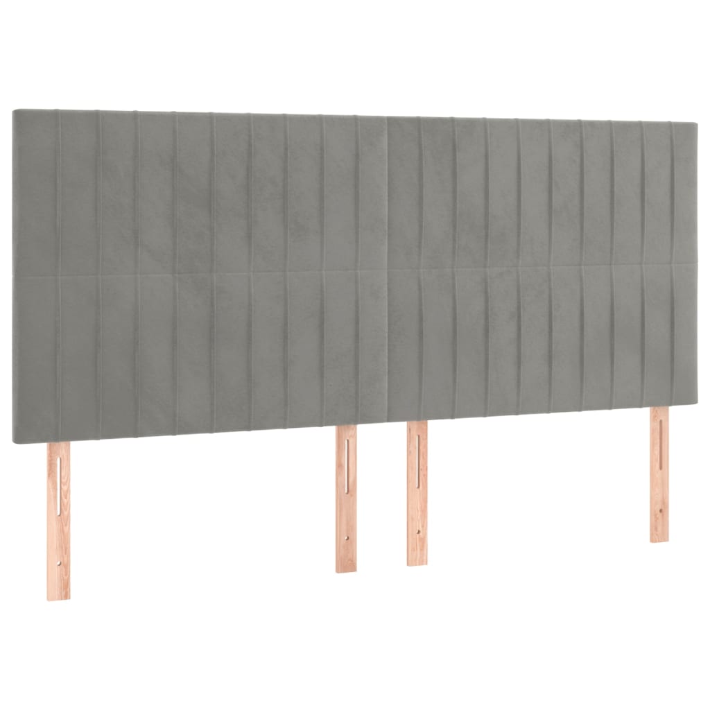 Kopfteil Hellgrau 80x5x118/128 cm Samt