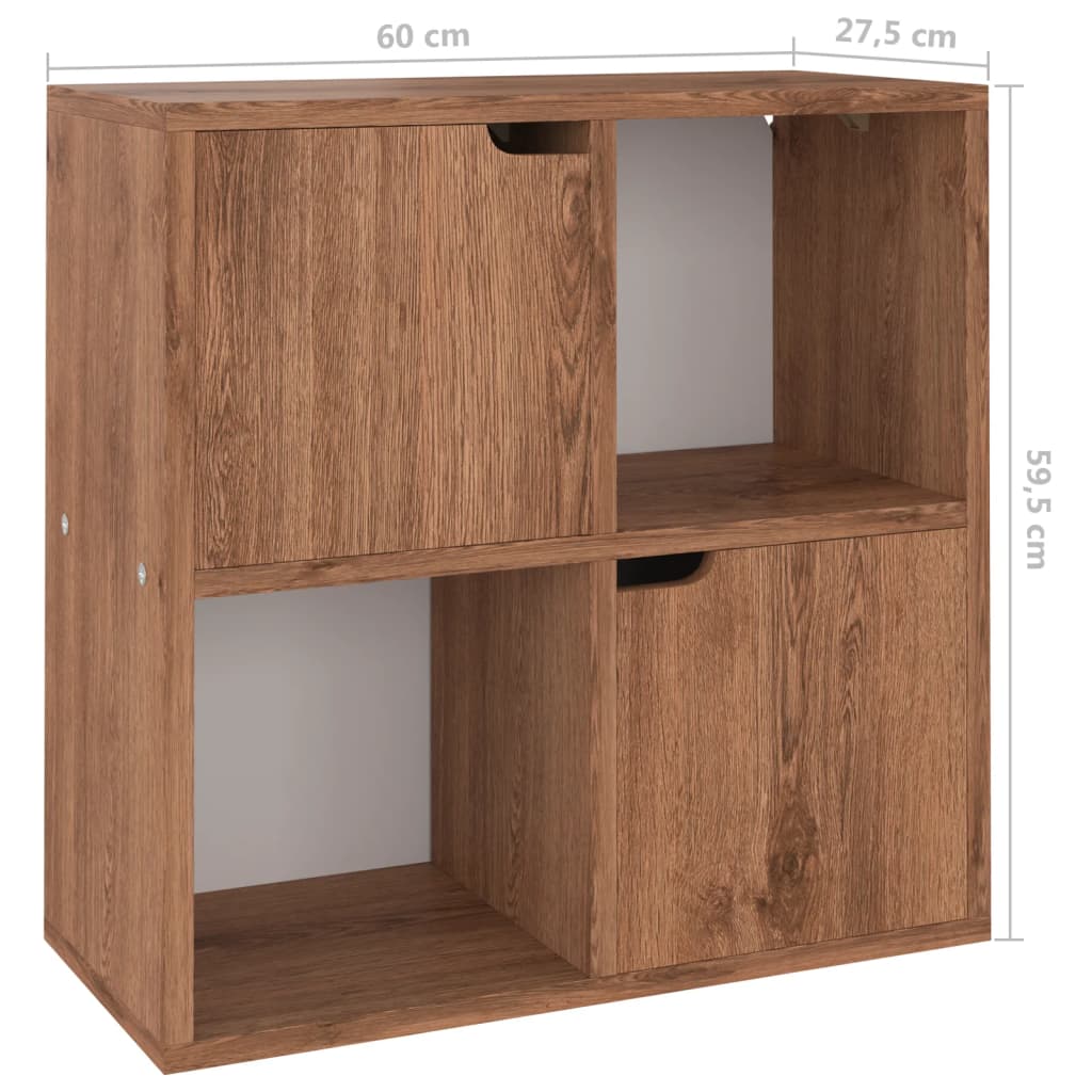 Bücherregal Grau Sonoma-Eiche 60x27,5x59,5 cm Holzwerkstoff
